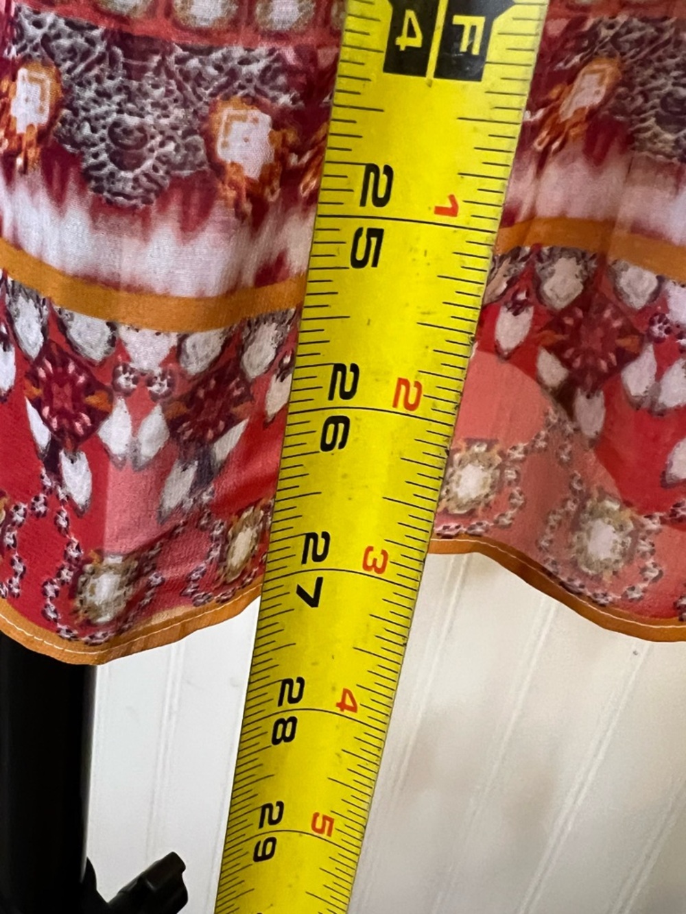 NWT- Jennifer Lopez White Tunic with Coral and Brown Floral Border size 2X - Picture 11 of 12